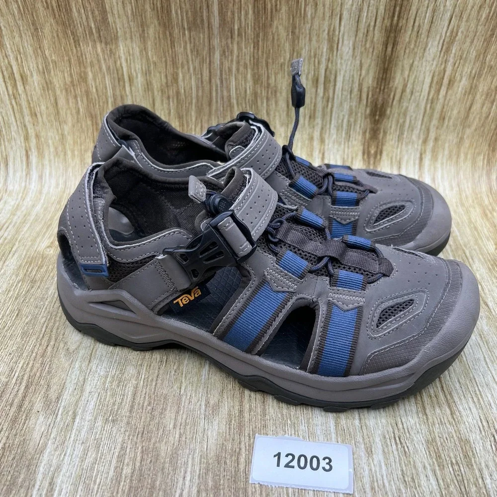 Teva Omnium 2 Sandals Men's 8 Grey Blue Closed Toe Hiking Water Sport 1019180